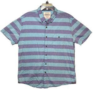 Aeropostale Shirt Mens XL Striped Button Up Short Sleeve Casual